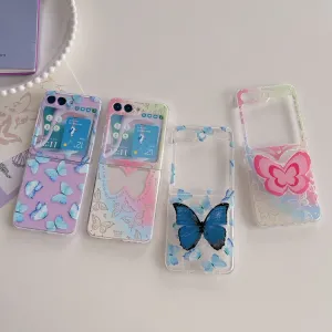 ART Plastový kryt pre Samsung Galaxy Z Flip5 5G BLUE BUTTERFLY