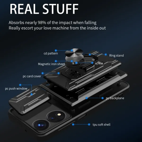 RING CAMERA Kryt s držiakom pre Oppo A78 5G modrý