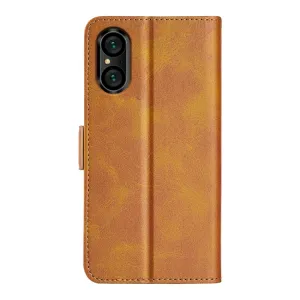 SIDE Peňaženkové puzdro pre Sony Xperia 5 V svetlohnedé