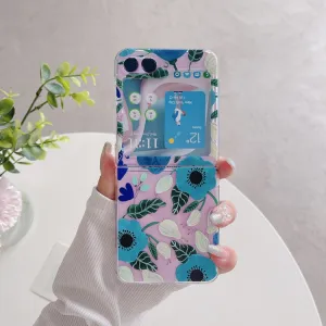 ART Plastový kryt pre Samsung Galaxy Z Flip5 5G BLUE FLOWER