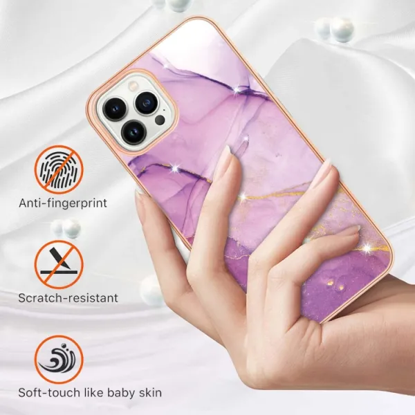 IMD MARBLE Ochranný kryt Apple iPhone 15 Pro Max PURPLE