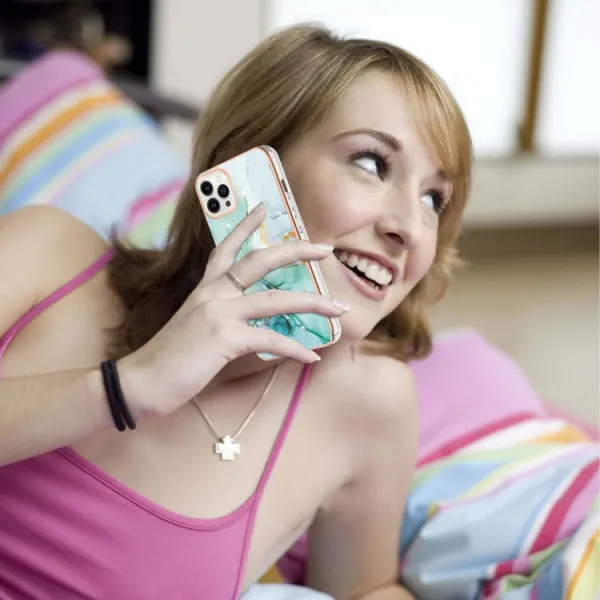 IMD MARBLE Ochranný kryt Apple iPhone 15 Pro Max GREEN
