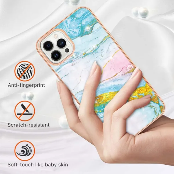 IMD MARBLE Ochranný kryt Apple iPhone 15 Pro Max GREEN GOLD