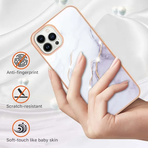 IMD MARBLE Ochranný kryt Apple iPhone 15 Pro Max WHITE