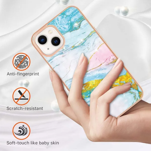 IMD MARBLE Ochranný kryt Apple iPhone 15 Plus GREEN GOLD