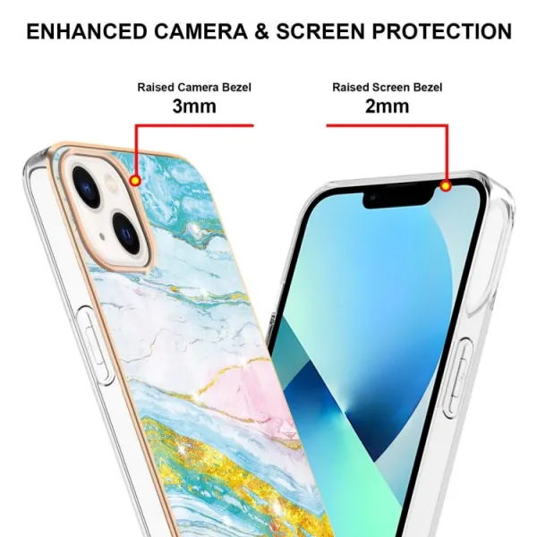 IMD MARBLE Ochranný kryt Apple iPhone 15 Plus GREEN GOLD