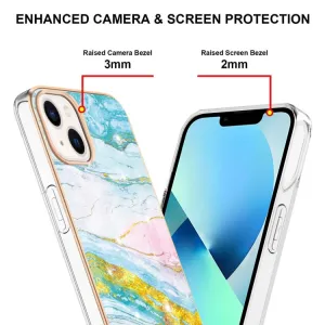 IMD MARBLE Ochranný kryt Apple iPhone 15 Plus GREEN GOLD