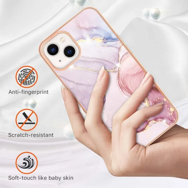 IMD MARBLE Ochranný kryt Apple iPhone 15 ROSE GOLD