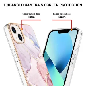 IMD MARBLE Ochranný kryt Apple iPhone 15 ROSE GOLD