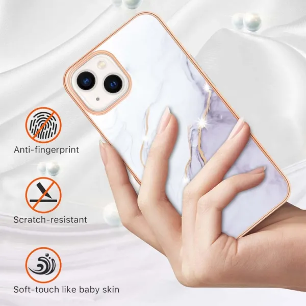 IMD MARBLE Ochranný kryt Apple iPhone 15 Plus WHITE