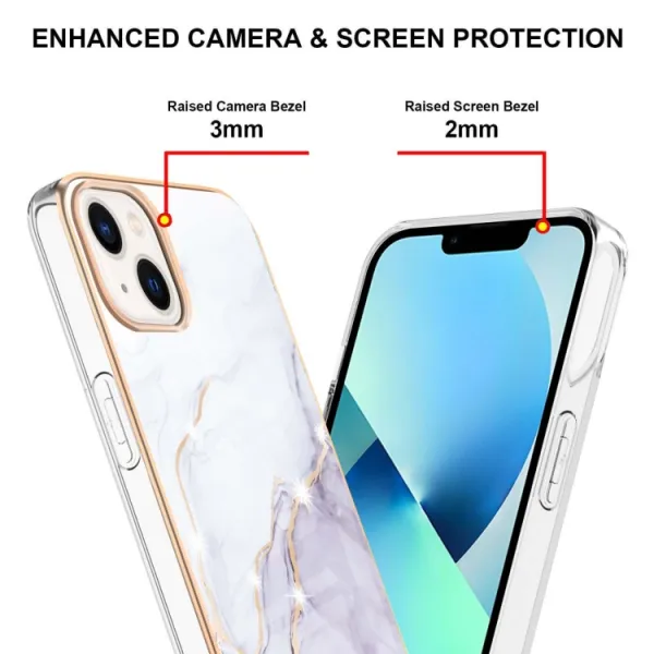 IMD MARBLE Ochranný kryt Apple iPhone 15 Plus WHITE
