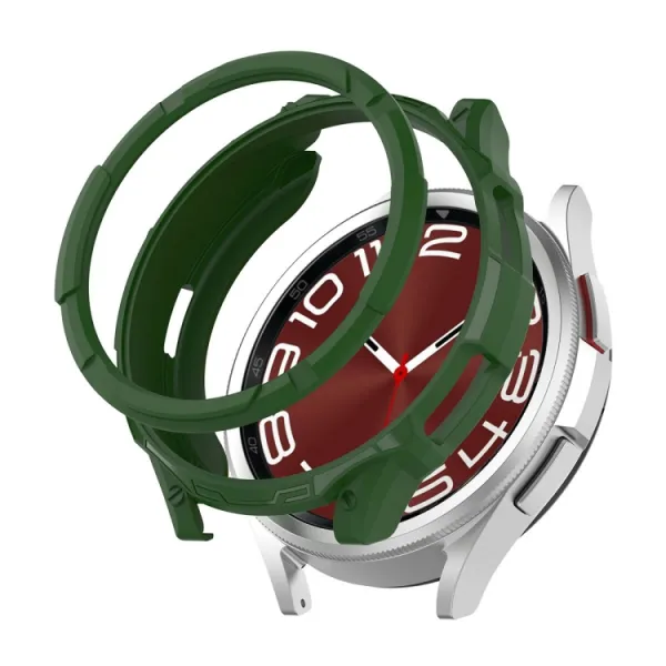 ENKAY TPU FULL BODY Kryt so sklom Samsung Galaxy Watch6 Classic 43mm zelený