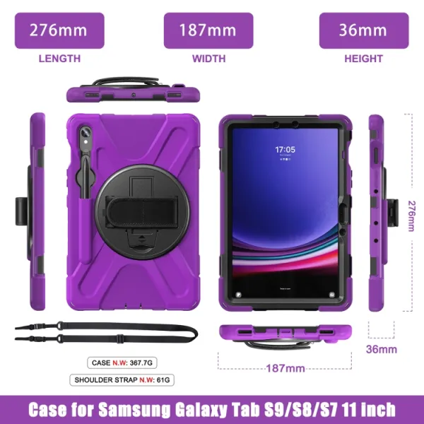 SOLID Odolný kryt pre Samsung Galaxy Tab S9 fialový