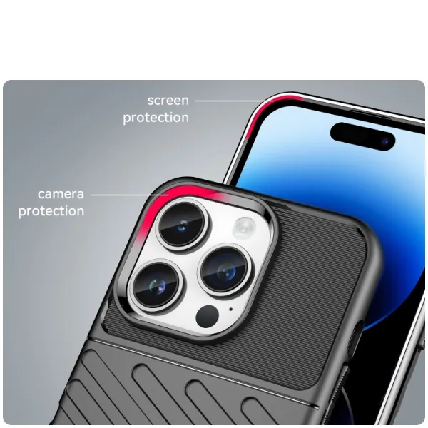 THUNDER Ochranný kryt Apple iPhone 15 Pro čierny