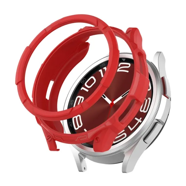 ENKAY TPU FULL BODY Kryt so sklom Samsung Galaxy Watch6 Classic 47mm červený