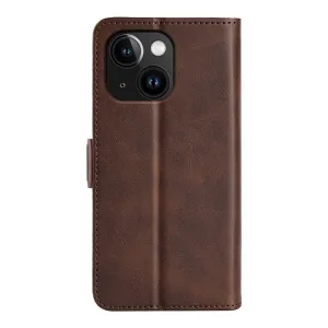 SIDE Peňaženkové puzdro pre Apple iPhone 15 Plus tmavohnedé