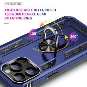 RING Obal s držiakom pre Apple iPhone 15 Plus modrý