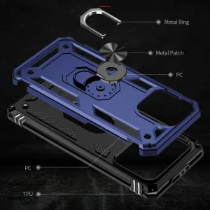 RING Obal s držiakom pre Apple iPhone 15 Plus modrý
