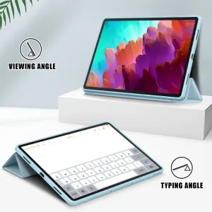 LEATHER Zaklápací kryt pre Lenovo Tab P12 svetlomodrý
