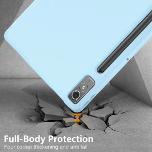 LEATHER Zaklápací kryt pre Lenovo Tab P12 svetlomodrý