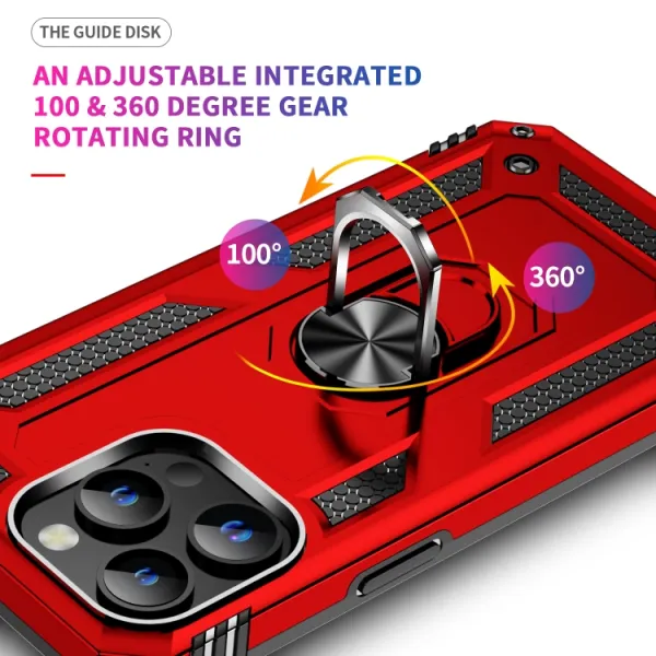 RING Obal s držiakom pre Apple iPhone 15 Plus červený