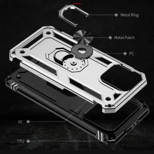RING Obal s držiakom pre Apple iPhone 15 Pro Max strieborný