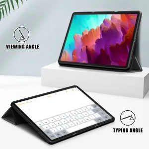 LEATHER Zaklápací kryt pre Lenovo Tab P12 čierny