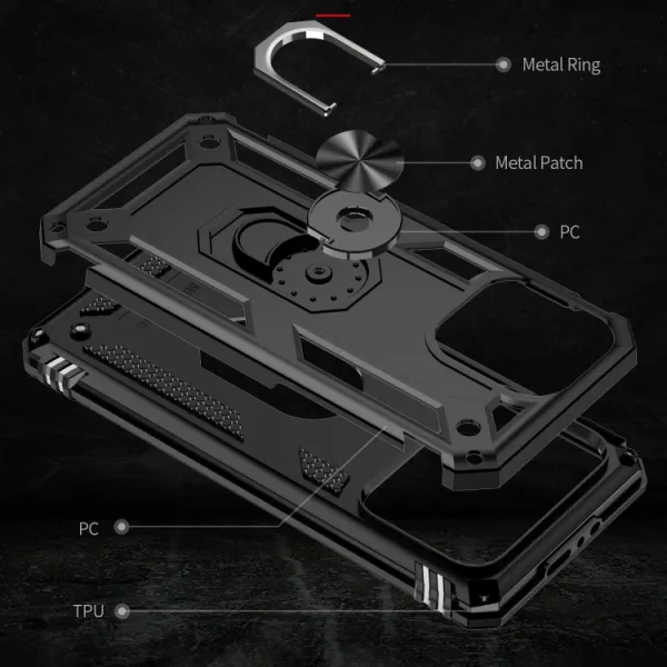 RING Obal s držiakom pre Apple iPhone 15 Plus čierny
