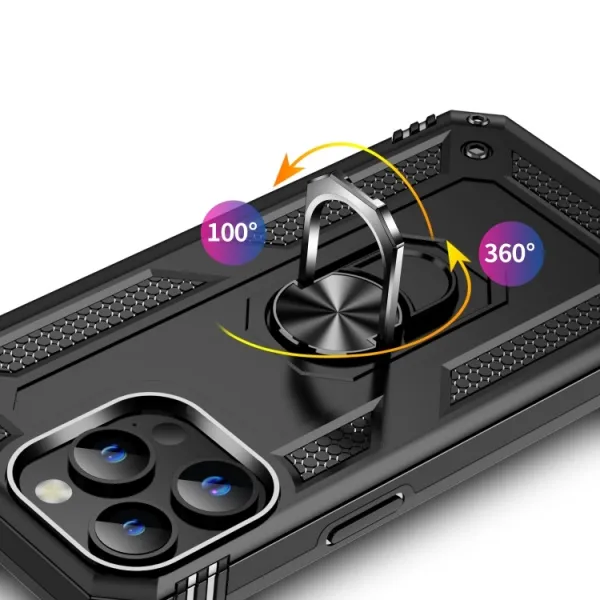 RING Obal s držiakom pre Apple iPhone 15 Pro Max čierny