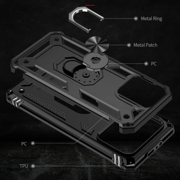 RING Obal s držiakom pre Apple iPhone 15 Pro Max čierny