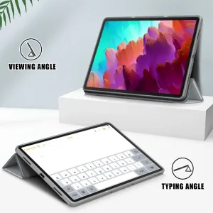 LEATHER Zaklápací kryt pre Lenovo Tab P12 šedý