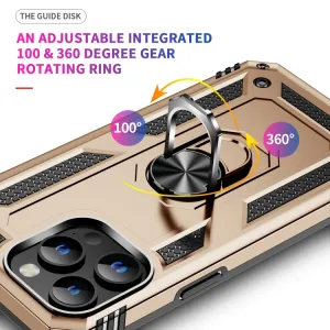 RING Obal s držiakom pre Apple iPhone 15 Pro zlatý