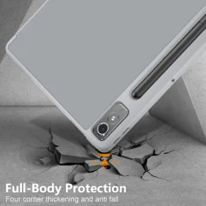 LEATHER Zaklápací kryt pre Lenovo Tab P12 šedý