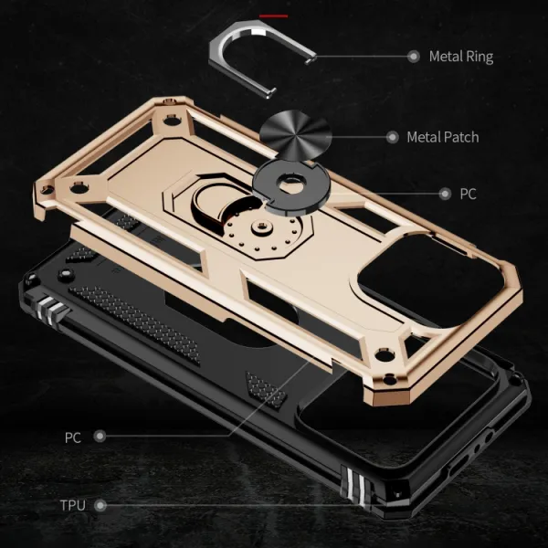 RING Obal s držiakom pre Apple iPhone 15 Pro zlatý