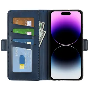 SIDE Peňaženkové puzdro pre Apple iPhone 15 Pro Max modré