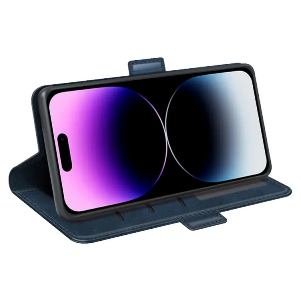 SIDE Peňaženkové puzdro pre Apple iPhone 15 Pro Max modré