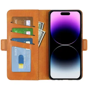 SIDE Peňaženkové puzdro pre Apple iPhone 15 Pro Max svetlohnedé