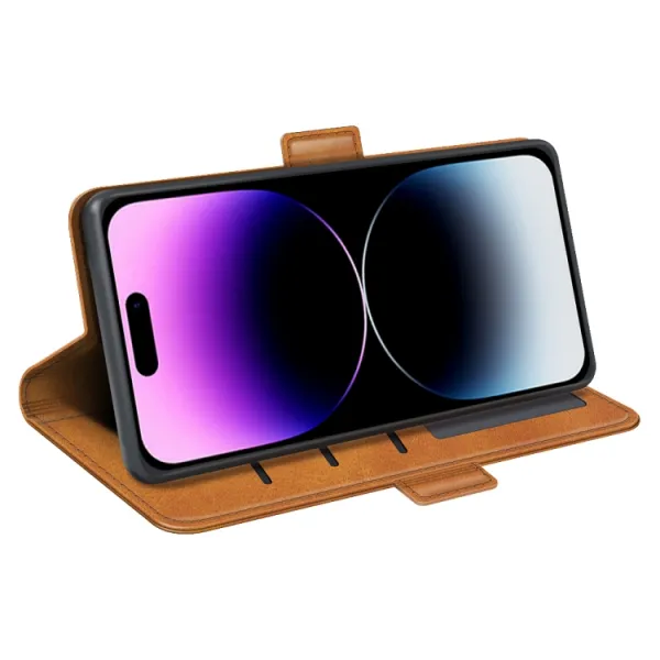 SIDE Peňaženkové puzdro pre Apple iPhone 15 Pro Max svetlohnedé