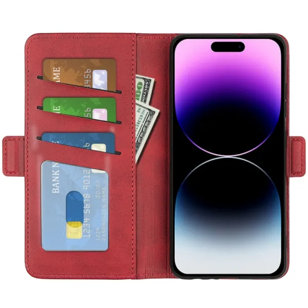 SIDE Peňaženkové puzdro pre Apple iPhone 15 Pro červené