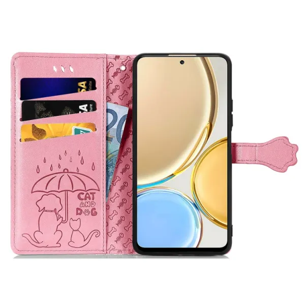 CUTE CAT Peňaženkový kryt Huawei Nova Y90 ružový