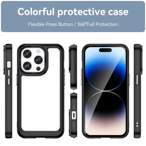 CRYSTAL Ochranný kryt Apple iPhone 15 Pro Max čierny