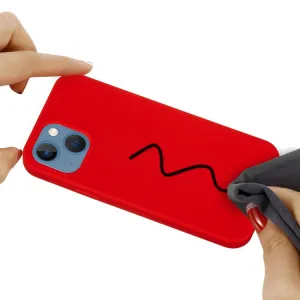 RUBBER Ochranný kryt pre Apple iPhone 15 Plus červený