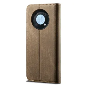 DENIM Peňaženkový kryt pre Huawei Nova Y90 šedohnedý