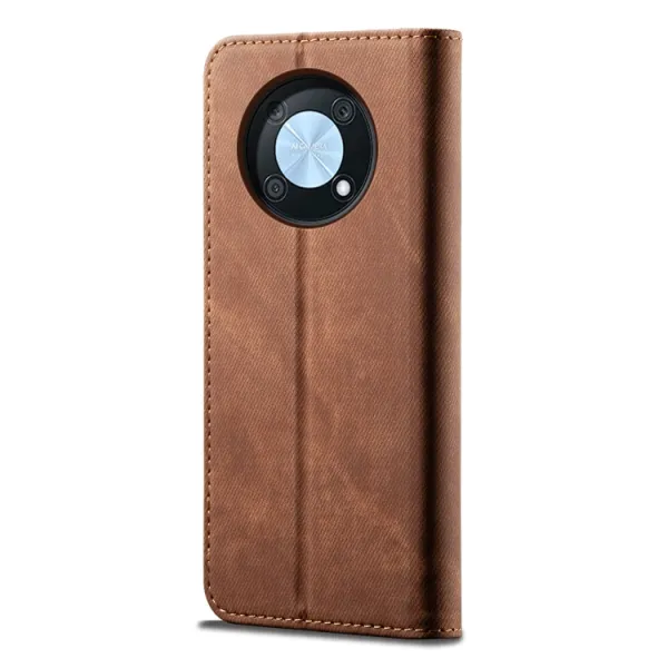 DENIM Peňaženkový kryt pre Huawei Nova Y90 hnedý