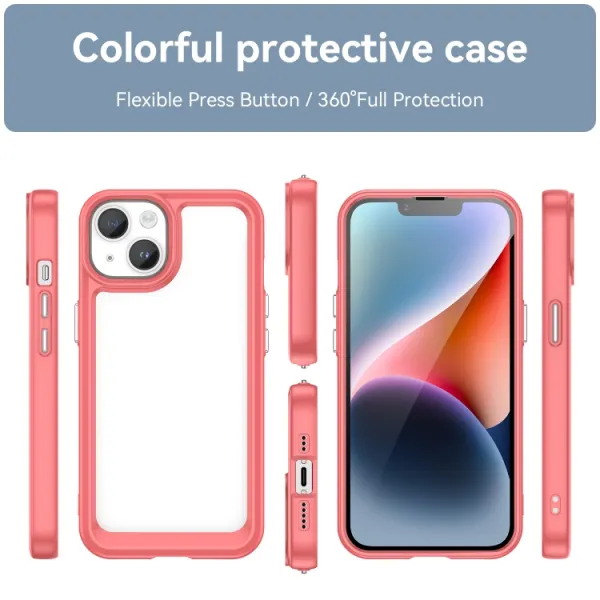 CRYSTAL Ochranný kryt Apple iPhone 15 Plus červený