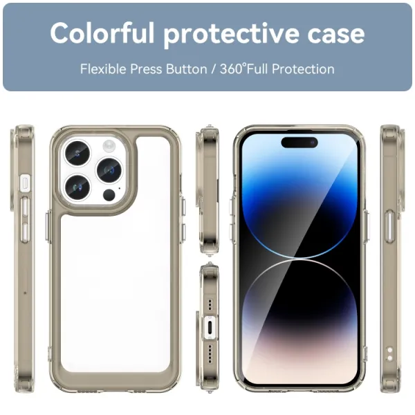 CRYSTAL Ochranný kryt Apple iPhone 15 Pro šedý