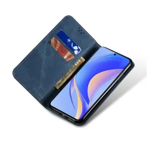 DENIM Peňaženkový kryt pre Huawei Nova Y90 modrý