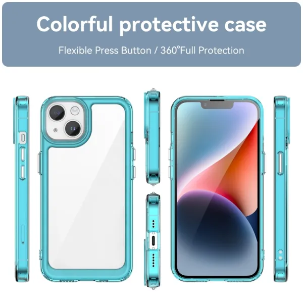 CRYSTAL Ochranný kryt Apple iPhone 15 Plus tyrkysový