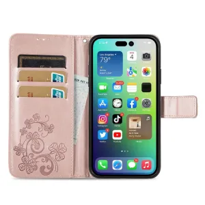 ART FLOWERS Peňaženkový kryt Apple iPhone 15 Pro Max svetloružový