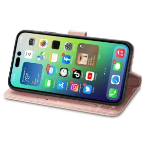 ART FLOWERS Peňaženkový kryt Apple iPhone 15 Pro Max svetloružový